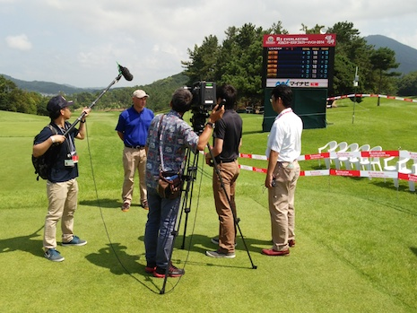 Andrew McDaniel in an interview with a KBC television crew