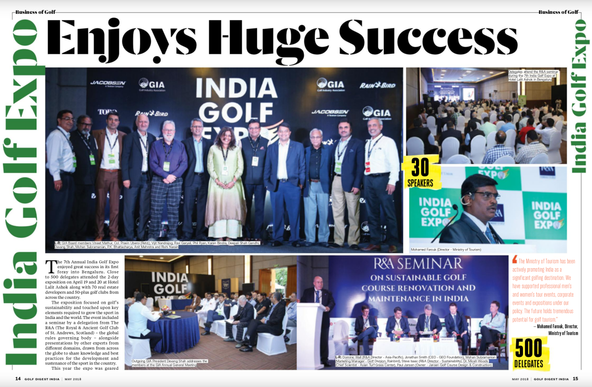 golf digest india coverage of the 2018 India Golf Expo