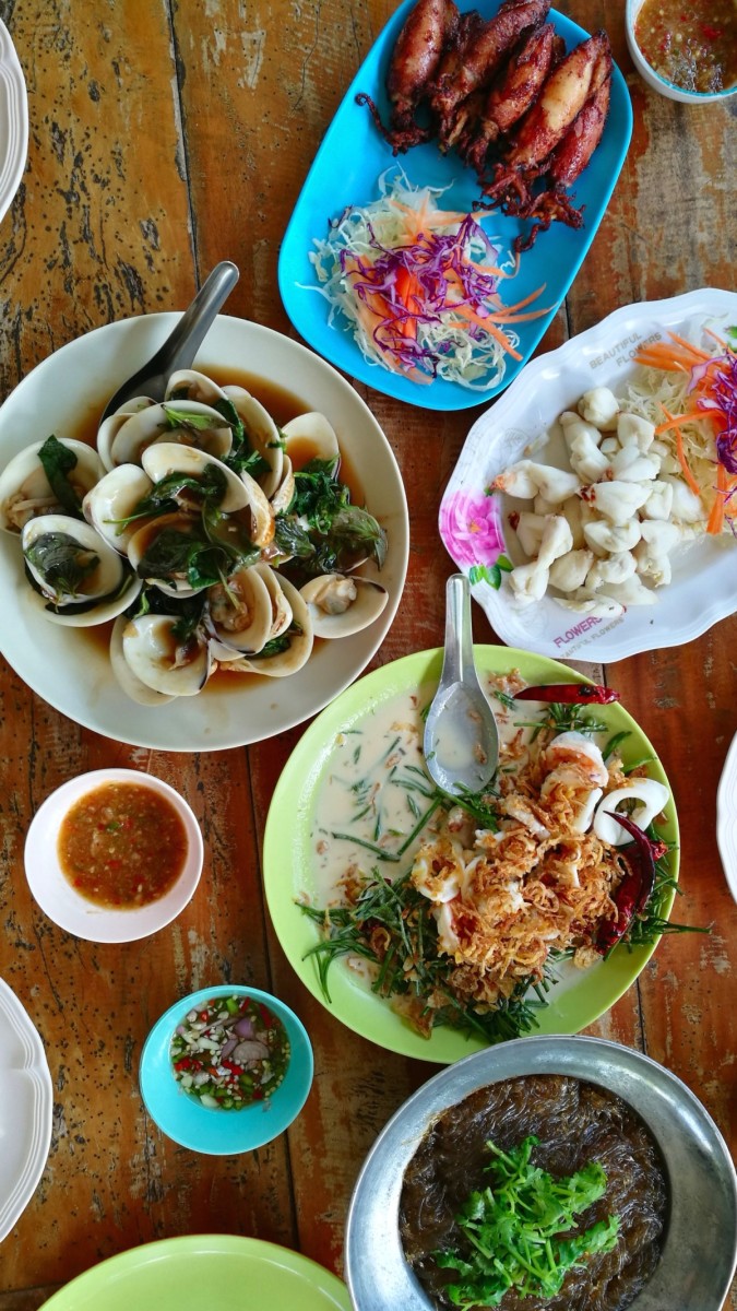a seafood lunch in Thailand