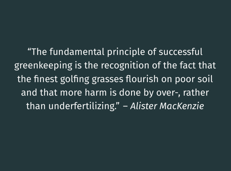 mackenzie's fundamental principle of greenkeeping