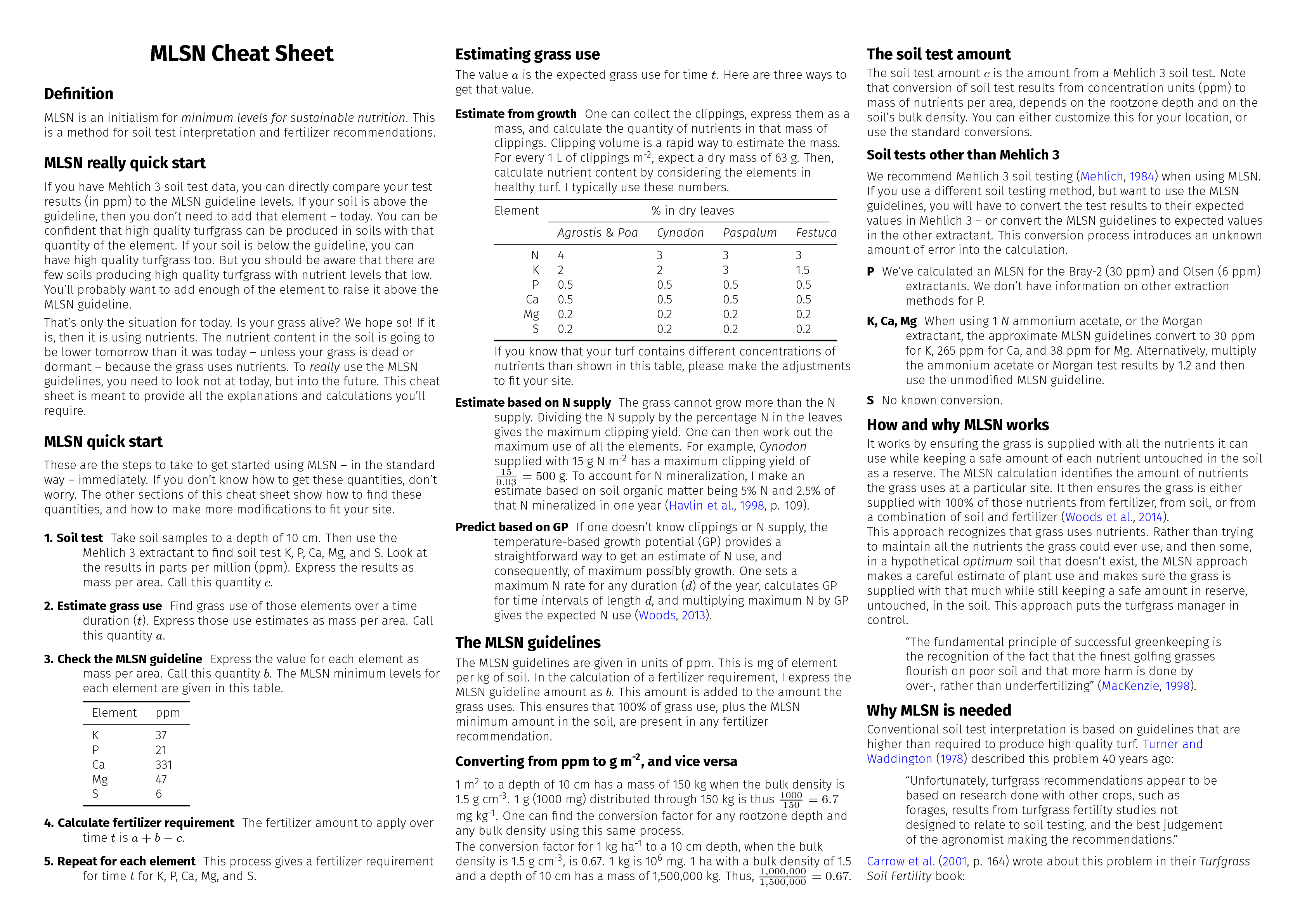 mlsn cheat sheet page 1