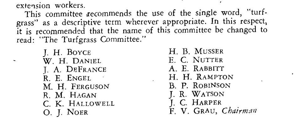 1953 turfgrass committee report